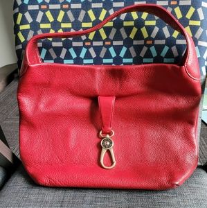 Dooney and Bourke Red Pebbled Leather Shoulder Bag